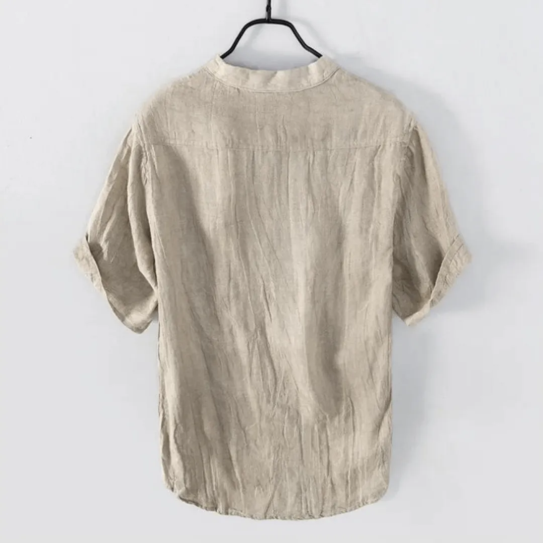 Men's Linen Henley Shirt