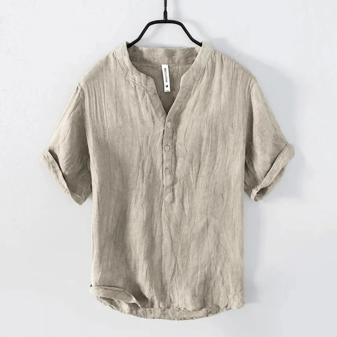 Men's Linen Henley Shirt