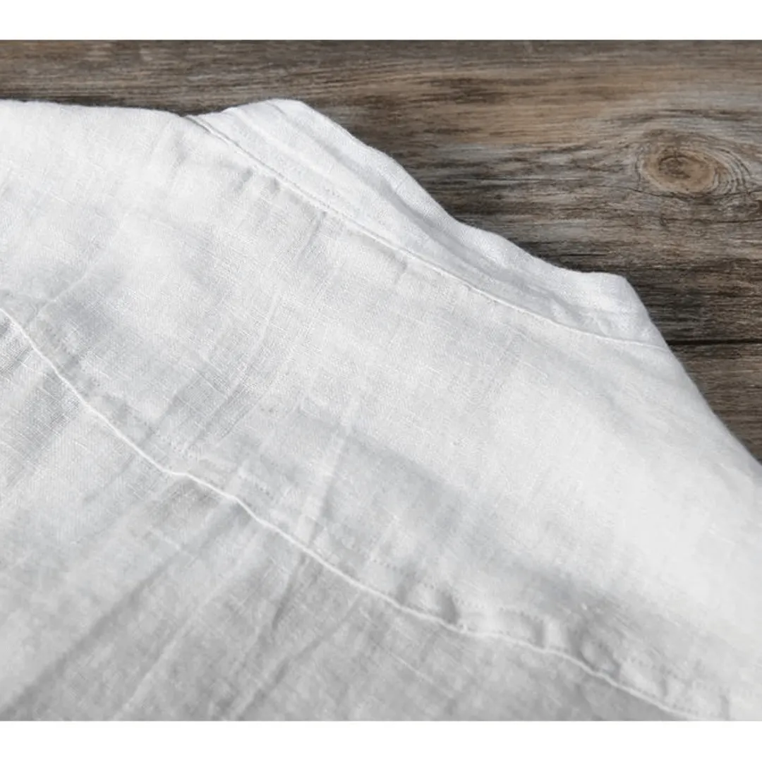 Men's Linen Henley Shirt
