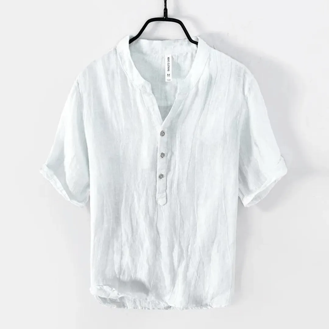 Men's Linen Henley Shirt