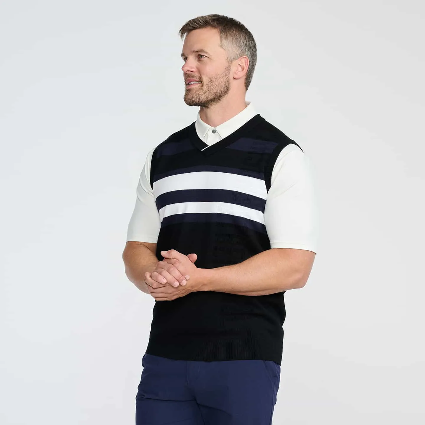 Men's V-Neck Color Block Knitted Vest