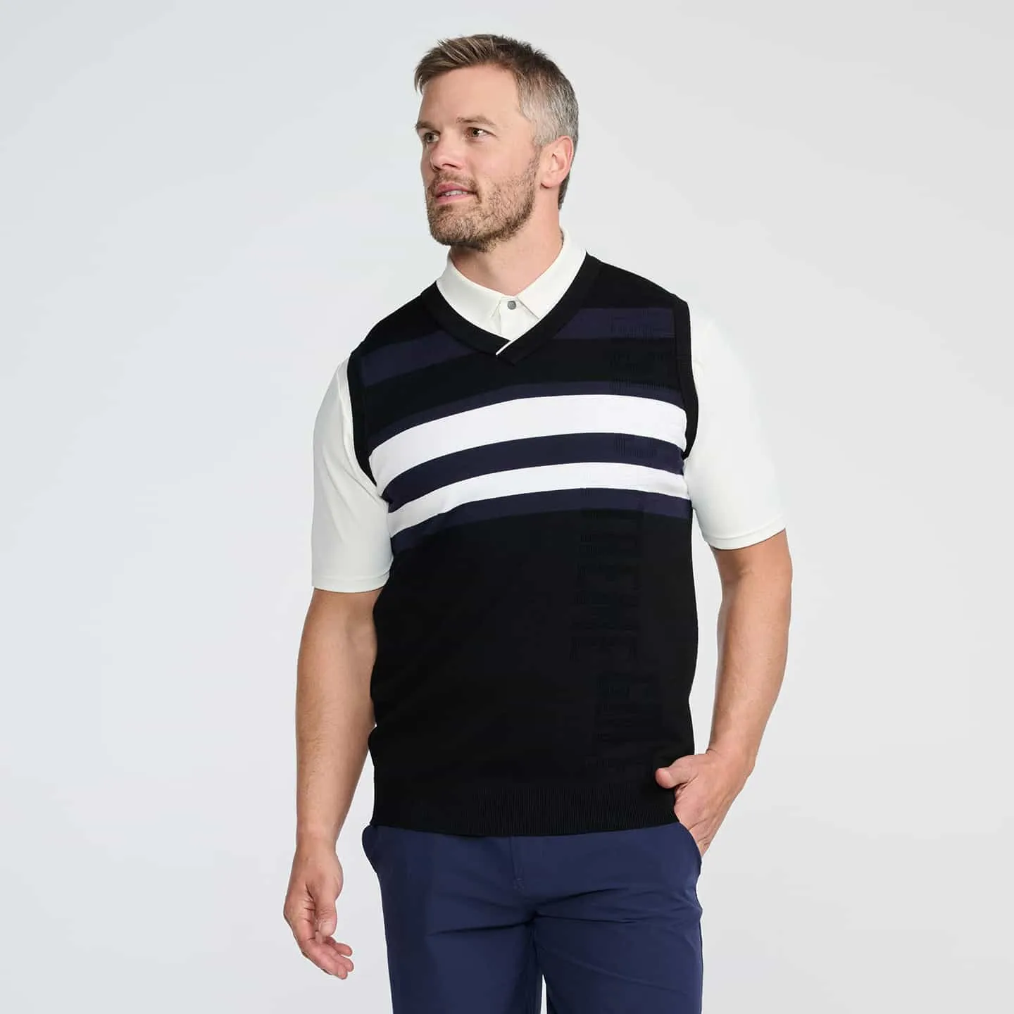Men's V-Neck Color Block Knitted Vest