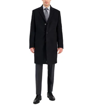Michael Kors Mens Overcoat Coat 48R Black Solid
