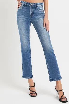 Mid Rise Straight Dark Jeans