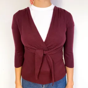 Mulberry Purple Fine Knit Cashmere V-Neck Jumper Small