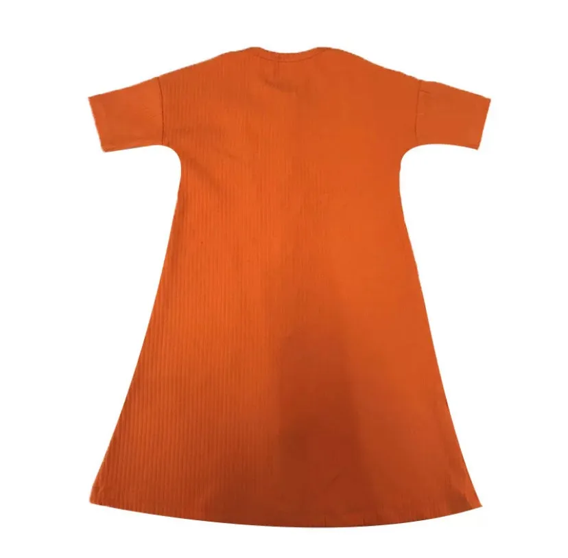 Orange Ribbed Dress