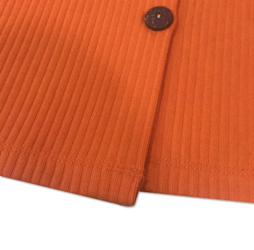 Orange Ribbed Dress