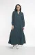ORIENTIQUE Cord Solid Collared Dress