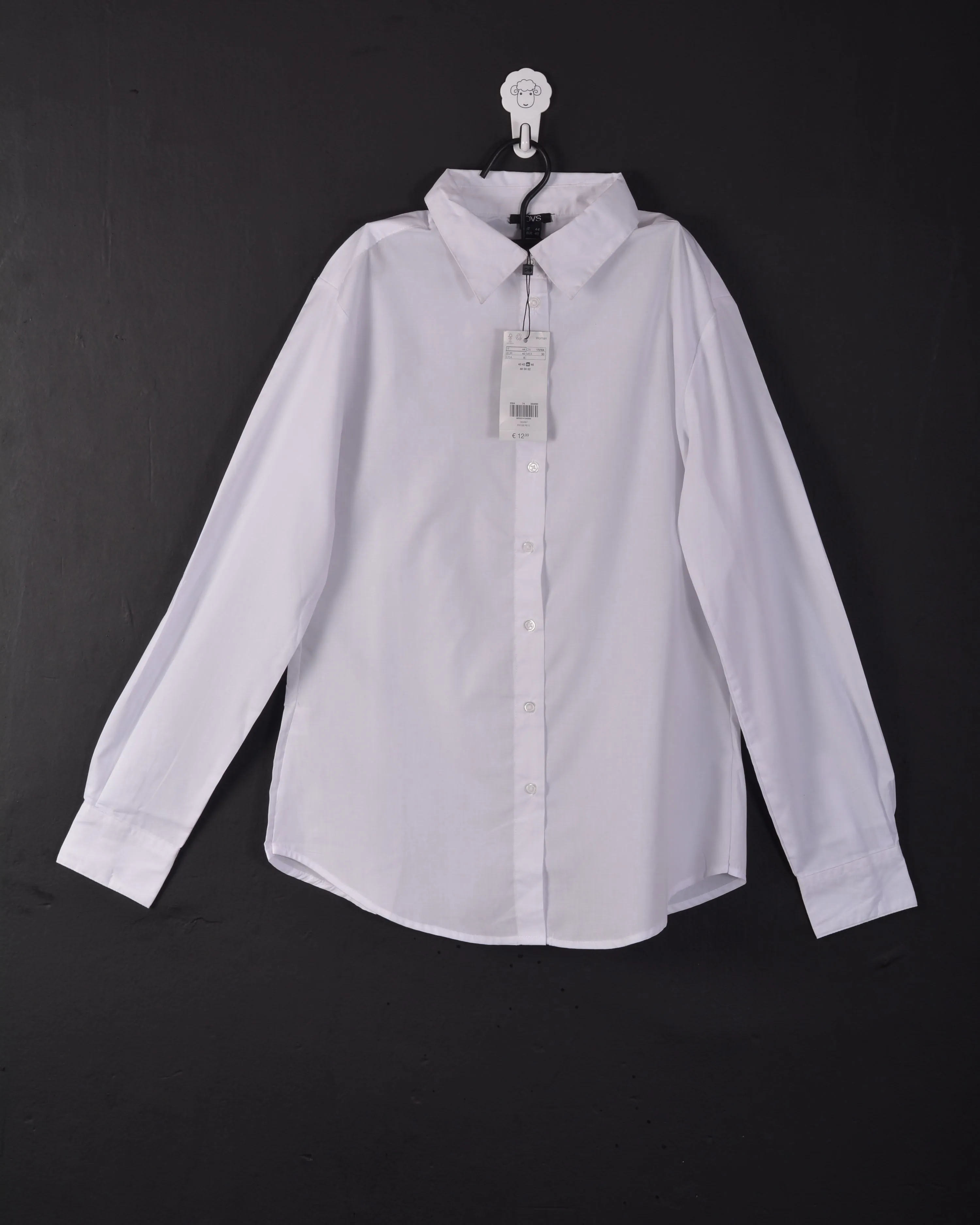 OVS® Stretch Cotton Shirt With Rounded Hem