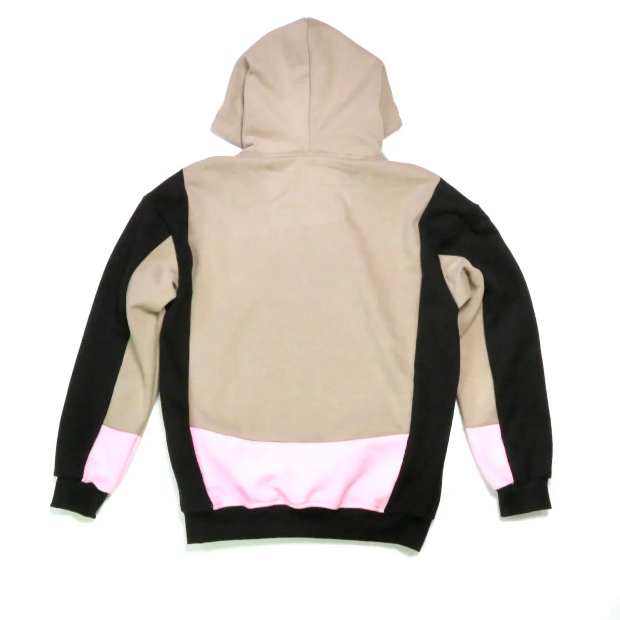 Paneled Pullover Hoodie - Mocha Rose