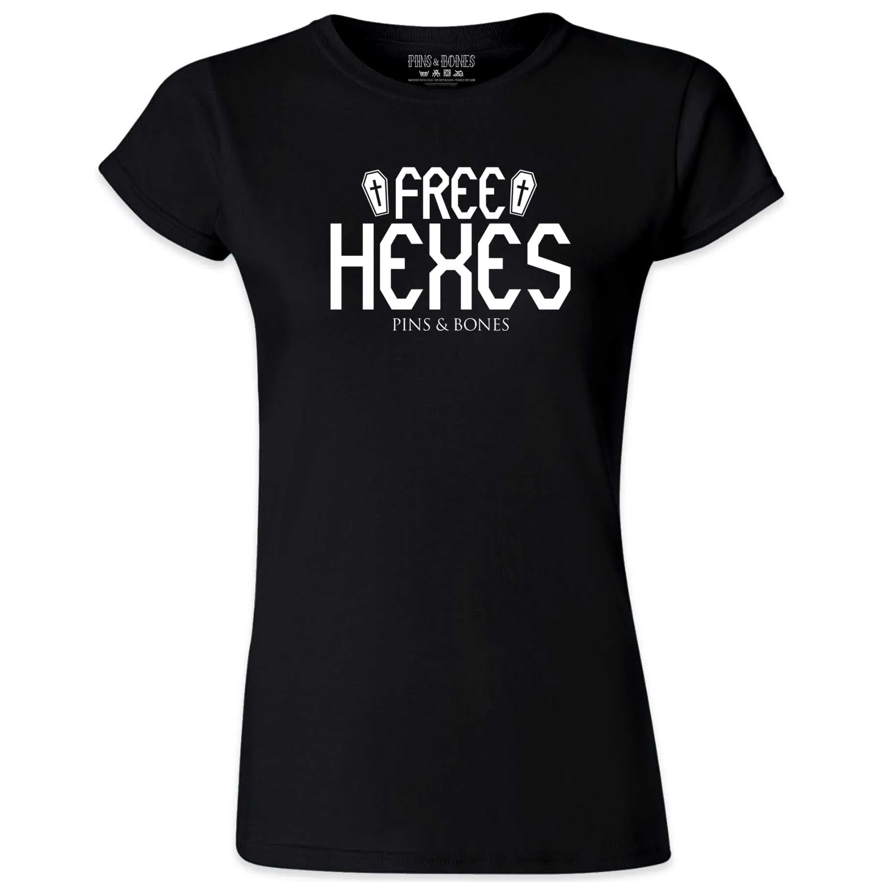 Pins & Bones Free Hexes, Alt Fashion, Goth Punk Metal, Black Womens Black craft T Shirt