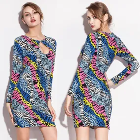 Print Cotton Material Hot girl Chest Hollow Night Club