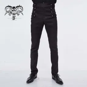 PT095 Gothic wedding men high waist slim fit jacquard western style trousers