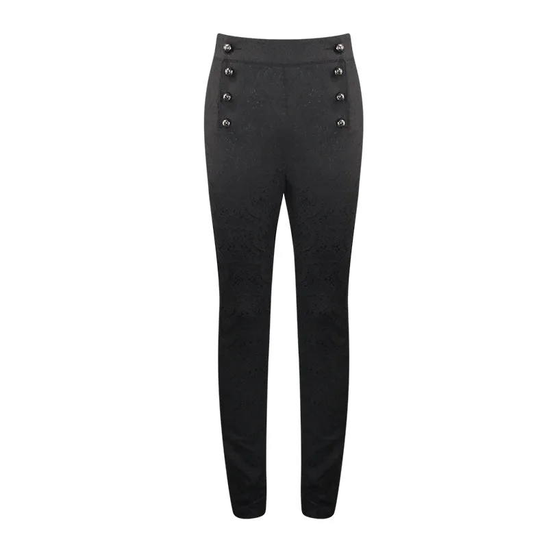 PT095 Gothic wedding men high waist slim fit jacquard western style trousers