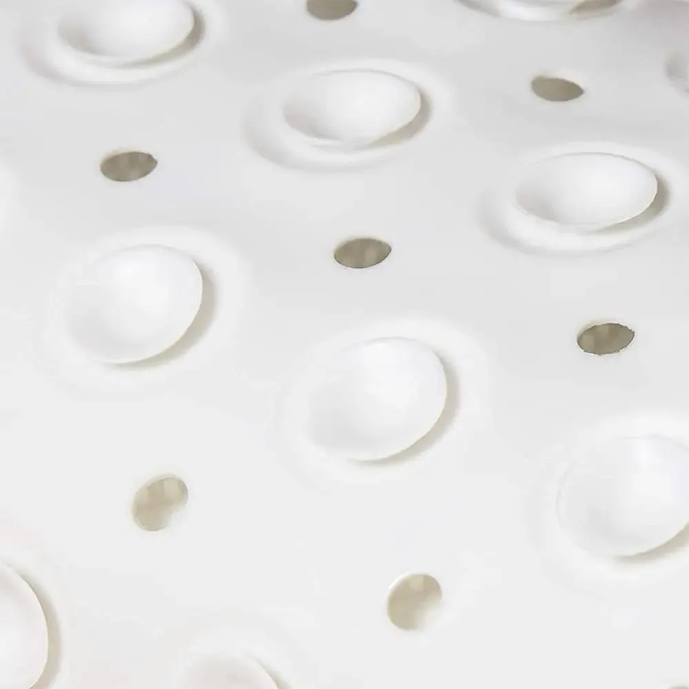 PVC Accu-Pebble Anti-Slip Bathroom Shower Mat (White, 80x80 cm)