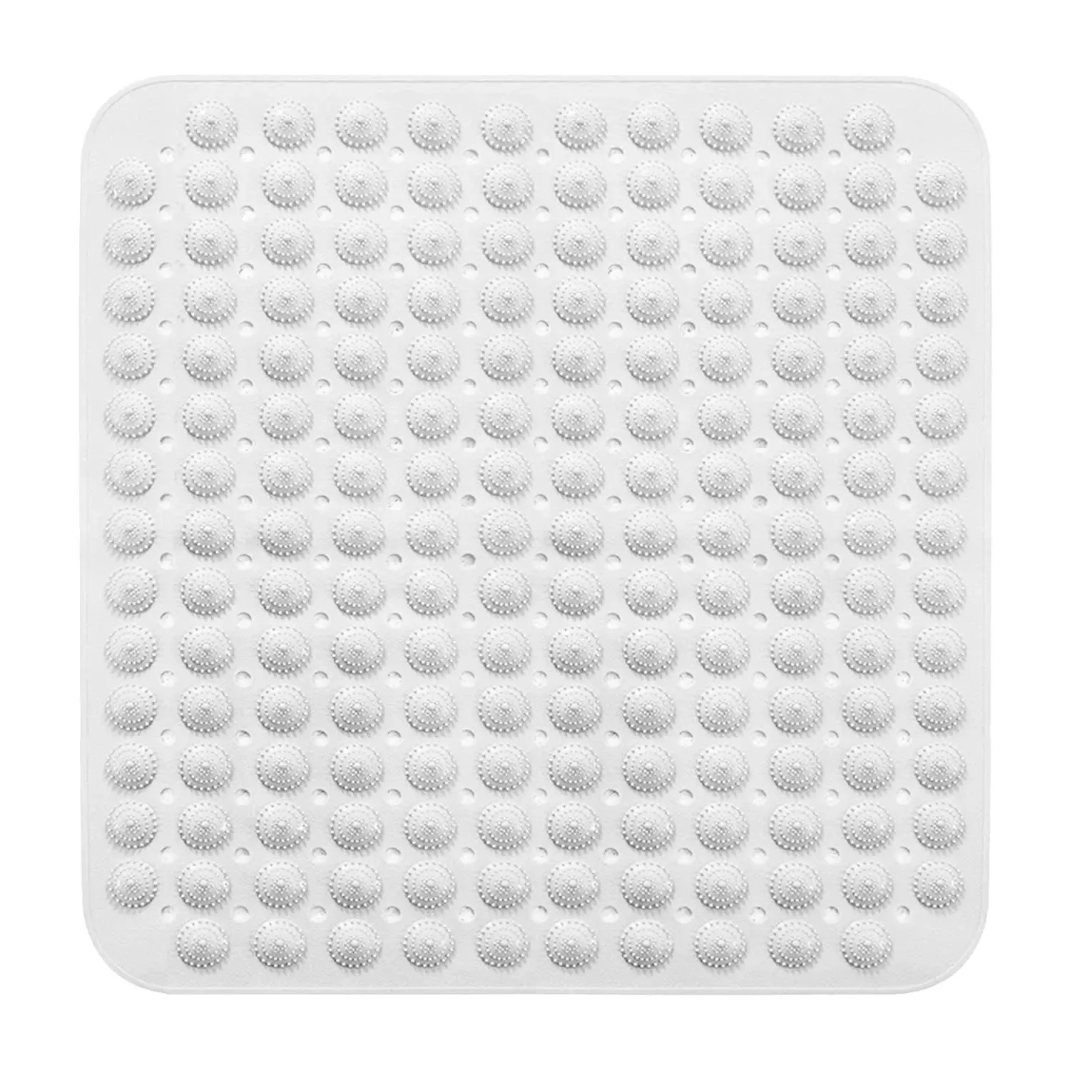 PVC Accu-Pebble Anti-Slip Bathroom Shower Mat (White, 80x80 cm)