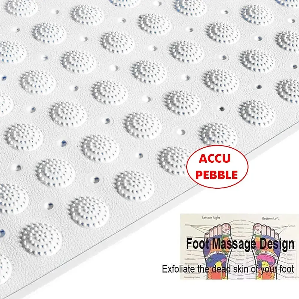 PVC Accu-Pebble Anti-Slip Bathroom Shower Mat (White, 80x80 cm)