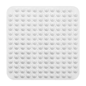 PVC Accu-Pebble Anti-Slip Bathroom Shower Mat (White, 80x80 cm)