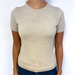 Ralph Lauren Fawn Cashmere Short Sleeve Jumper Small