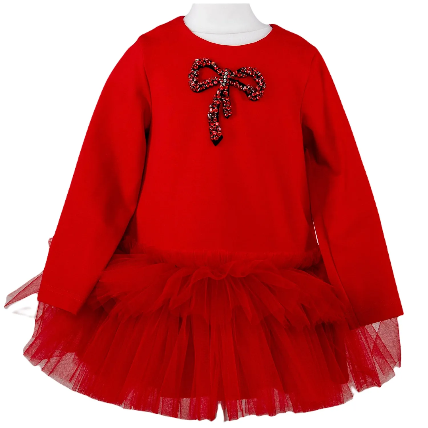 Red Bow Tulle Dress