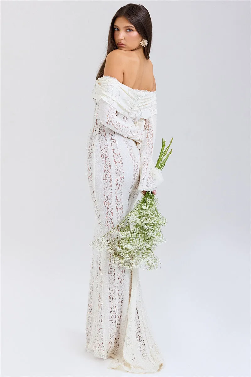 Regina Lace Off-shoulder Sexy Maxi Dress