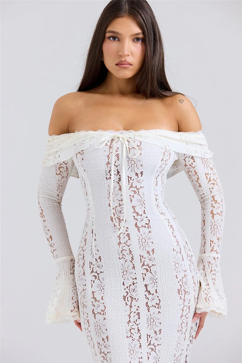 Regina Lace Off-shoulder Sexy Maxi Dress