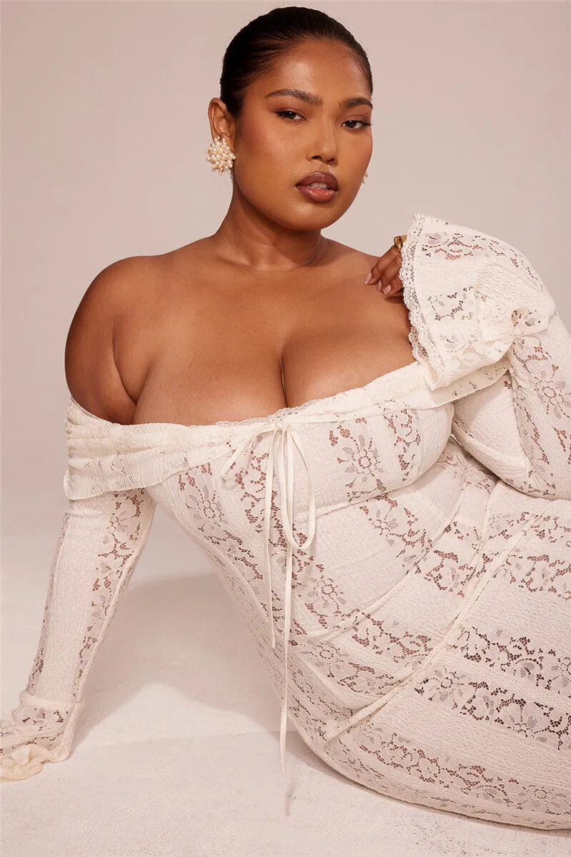 Regina Lace Off-shoulder Sexy Maxi Dress