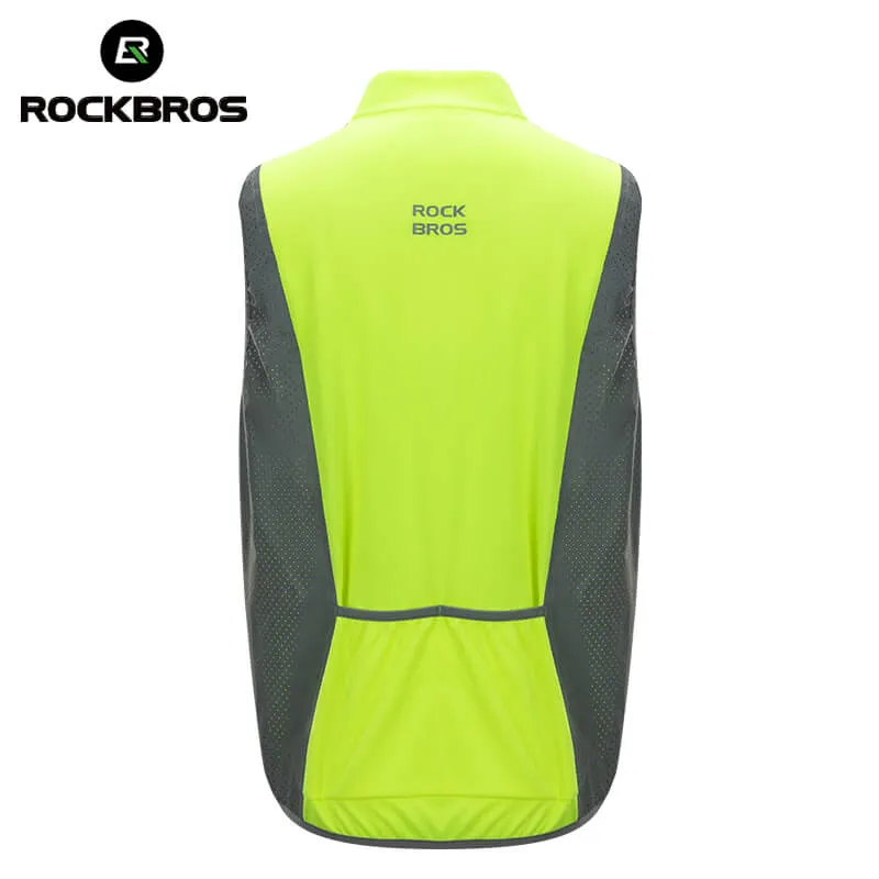 ROCKBROS High Visibility Cycling Vest Sleeveless Reflective Running Gilet