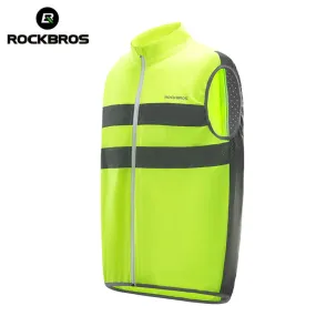 ROCKBROS High Visibility Cycling Vest Sleeveless Reflective Running Gilet