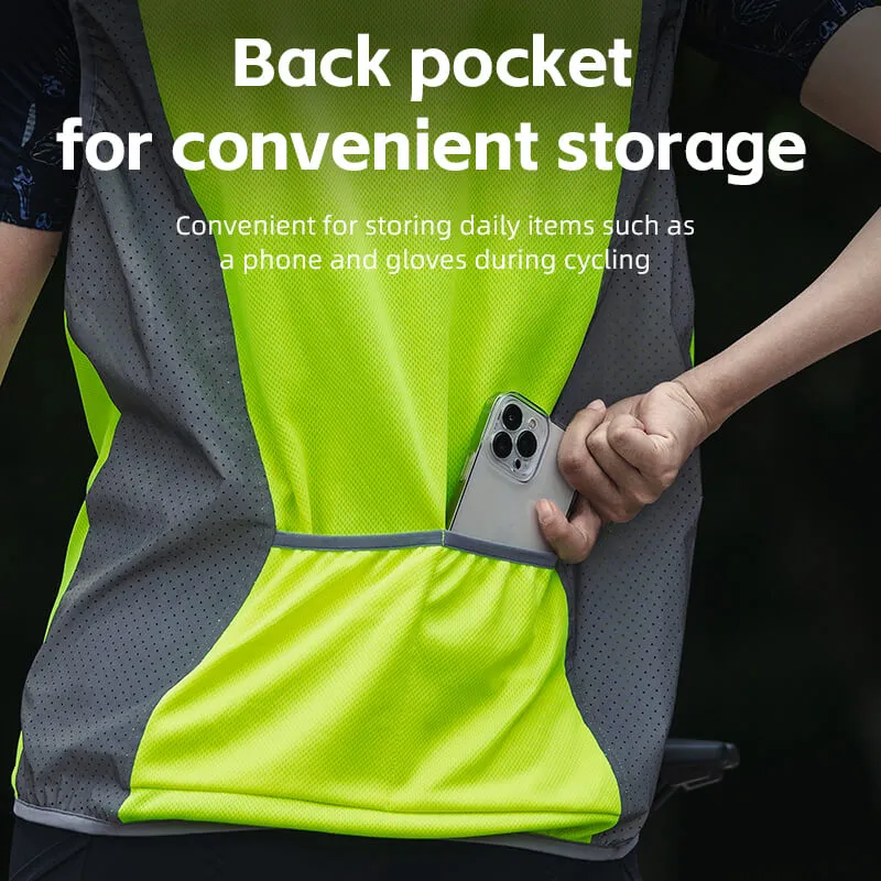 ROCKBROS High Visibility Cycling Vest Sleeveless Reflective Running Gilet