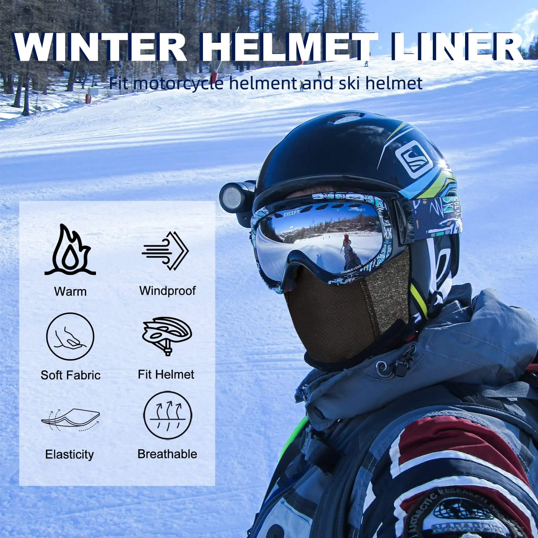 ROCKBROS Winter Balaclavas Windproof Full Face Mask Gaiter with Glasses Holes