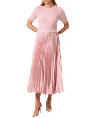 Short Sleeve Pleated Jumper Dress