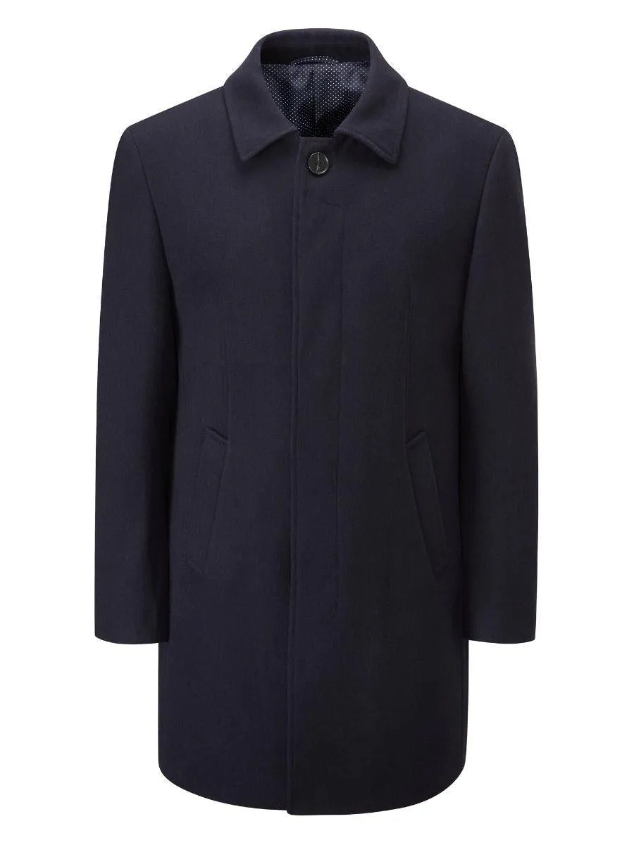 Skopes Men's Plus Size Wool Blend Overcoat In Navy Size Small To 4Xl