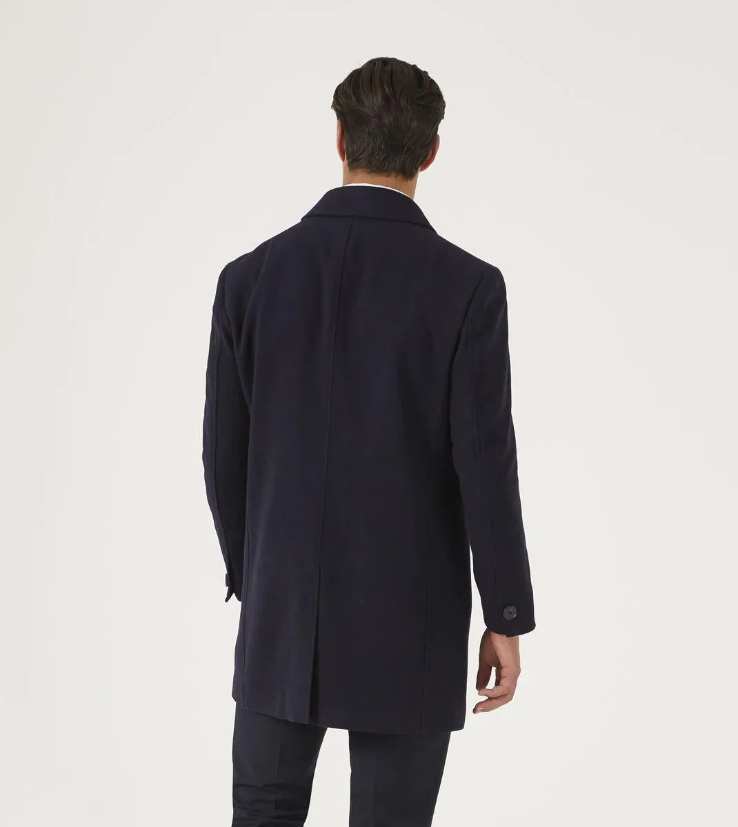 Skopes Men's Plus Size Wool Blend Overcoat In Navy Size Small To 4Xl