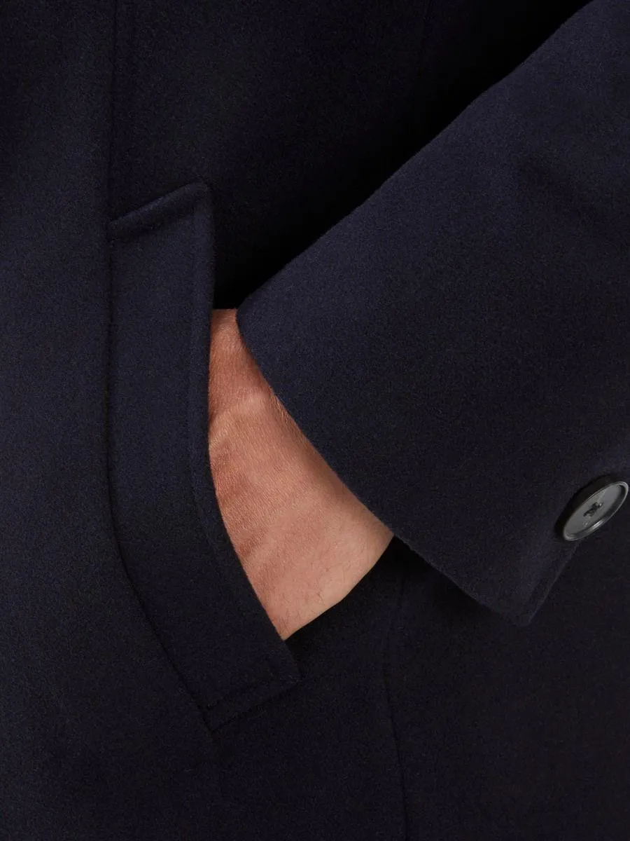 Skopes Men's Plus Size Wool Blend Overcoat In Navy Size Small To 4Xl