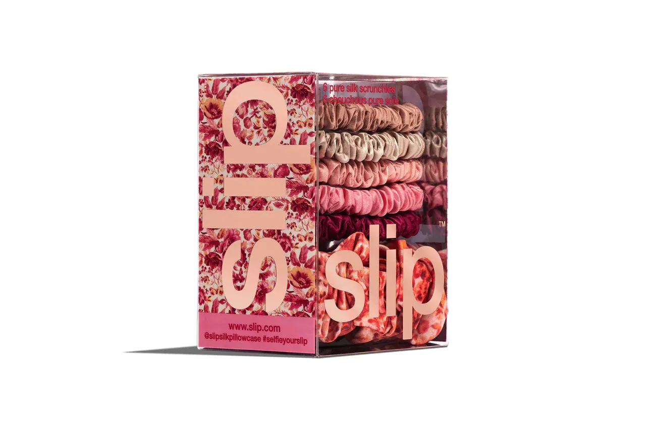 SLIP Set of 6 Mixed Scrunchies in Flora