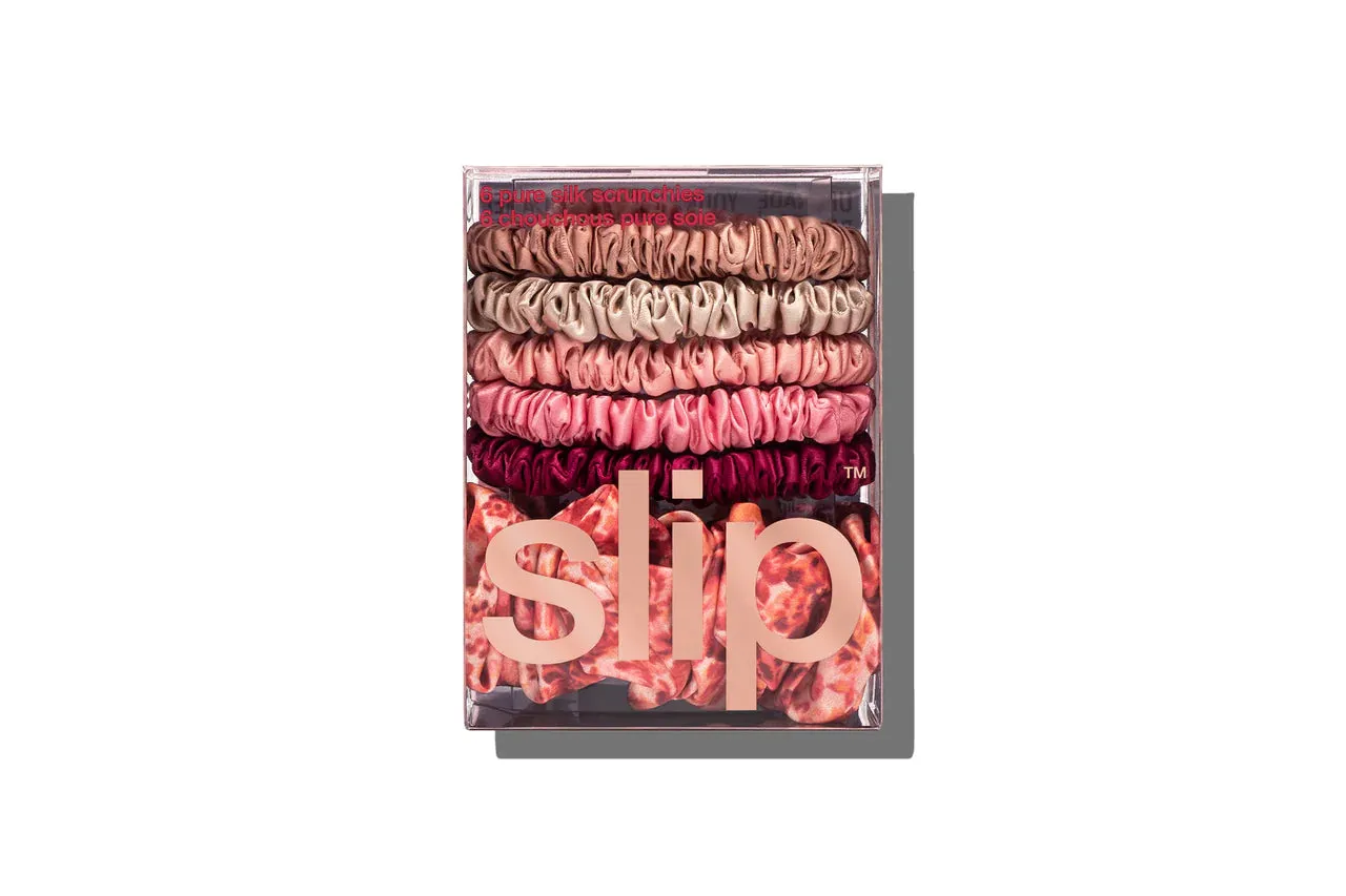 SLIP Set of 6 Mixed Scrunchies in Flora