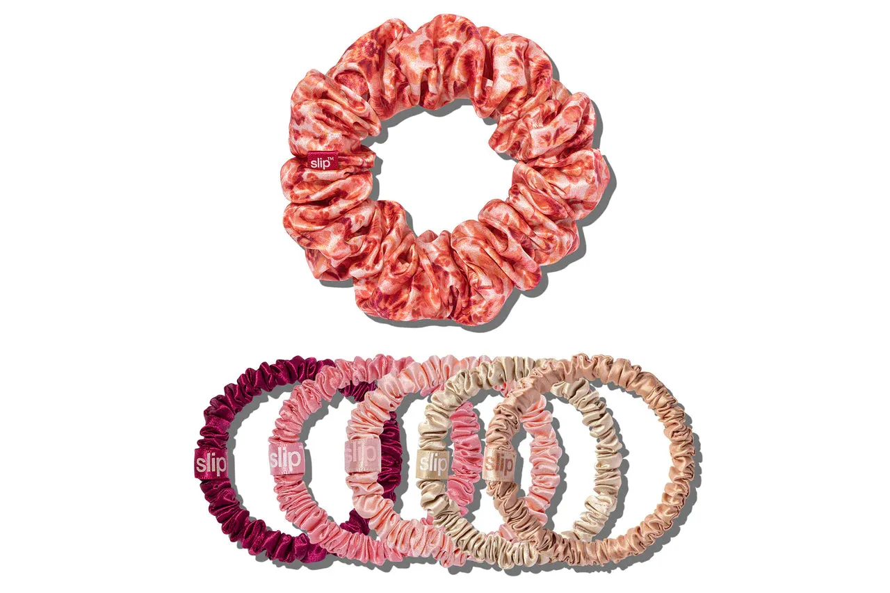 SLIP Set of 6 Mixed Scrunchies in Flora
