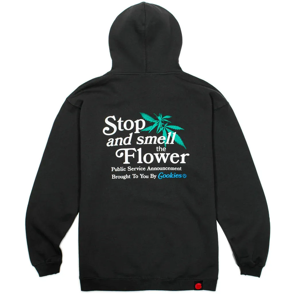 Smell The Flowers Pullover Hoodie - Black