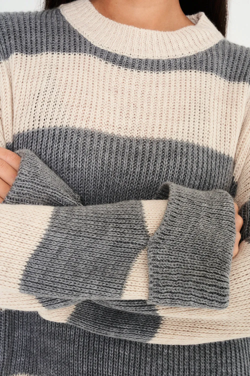 Stripe Knitted Co-Ord - Grey