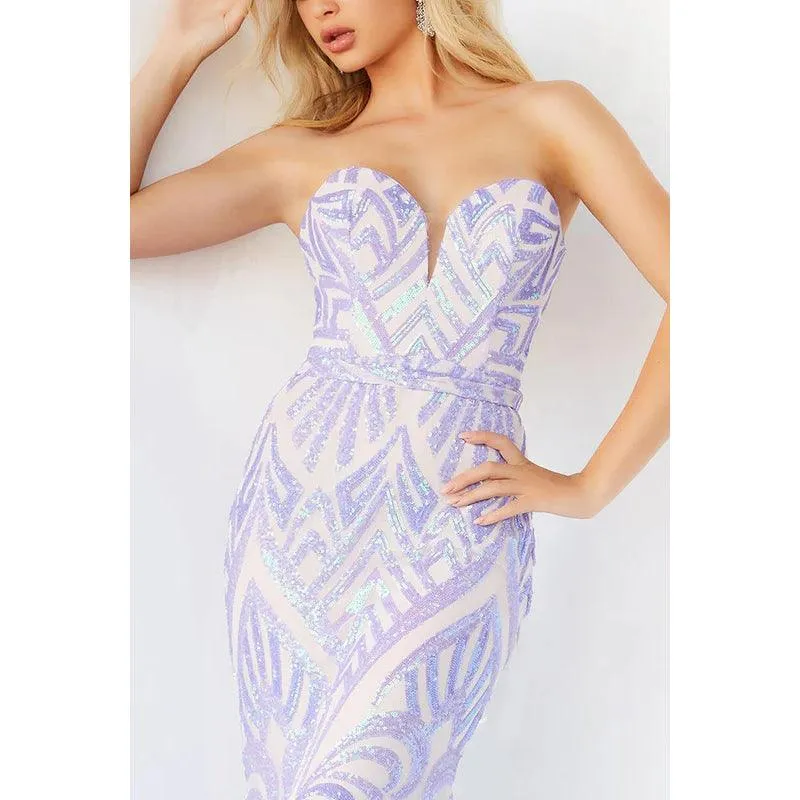 Sweetheart Strapless Sleeveless Sequined Mermaid Long Prom Evening Dress