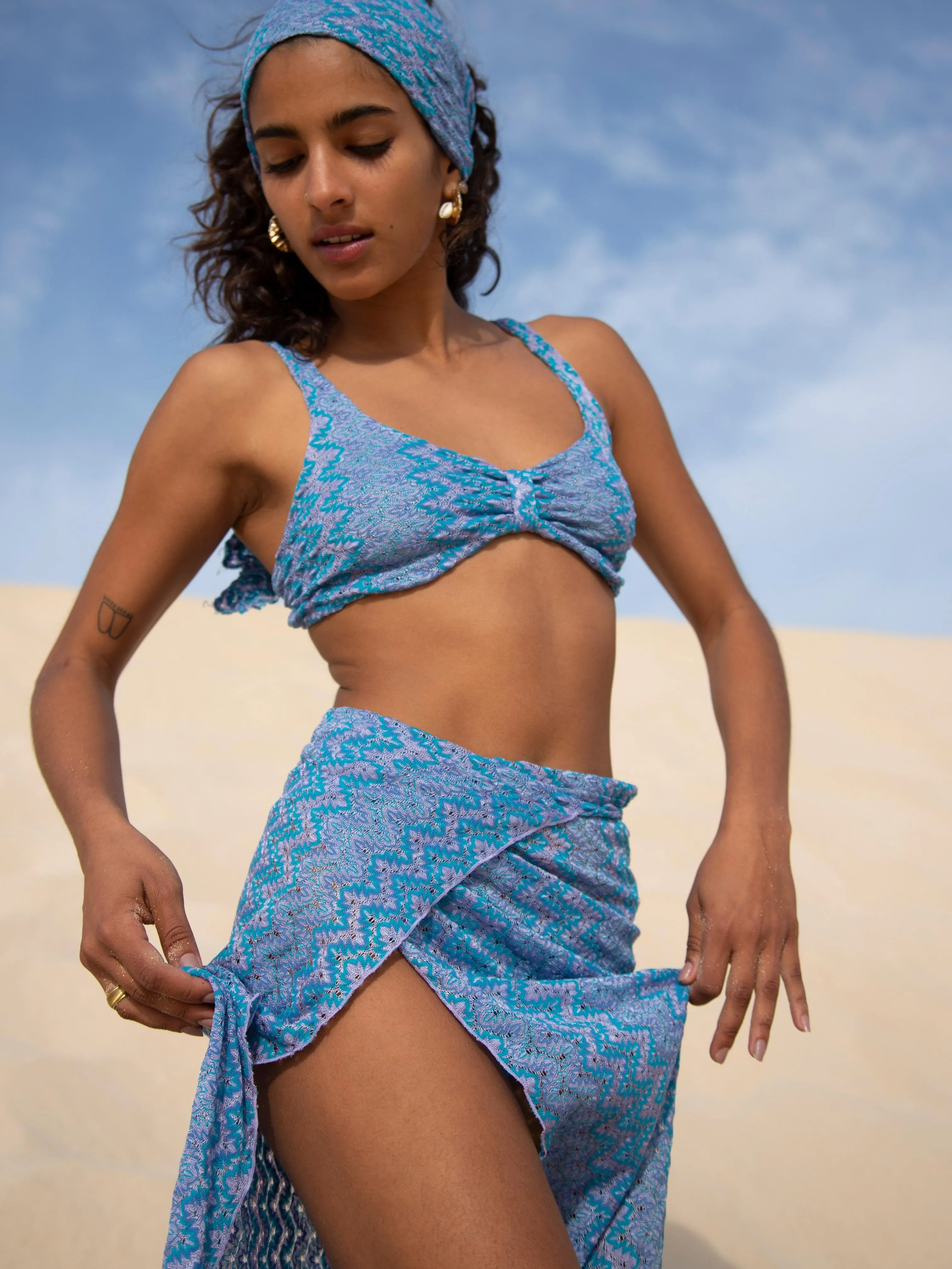Tahiti Top & Skirt - Light Blue