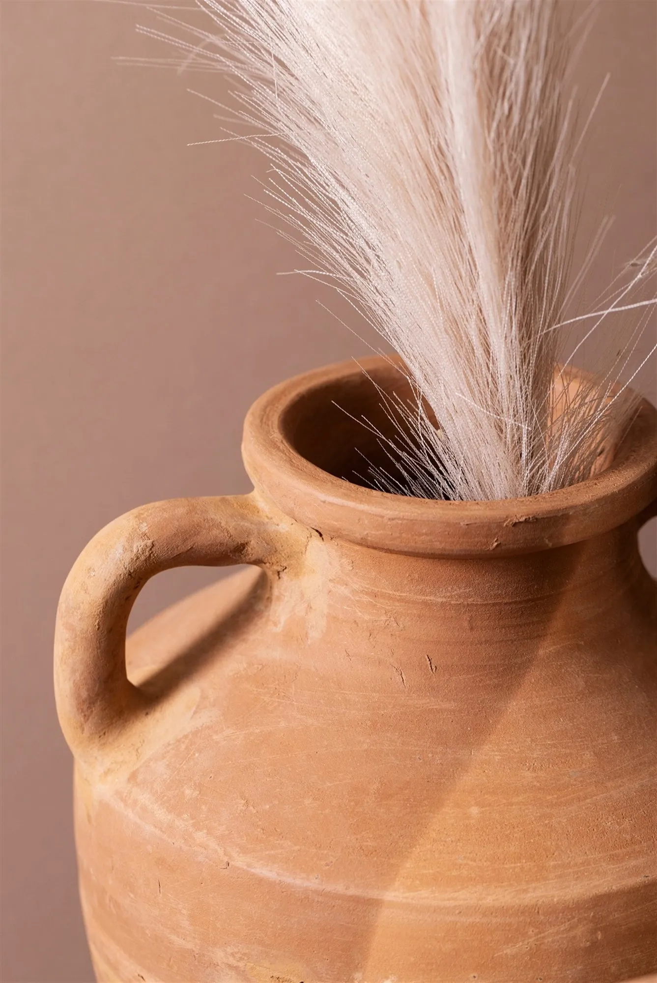 Terracotta Amphora Vase with Handles