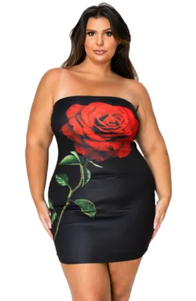 Tube Bodycon Mini Dress With Floral Print Front