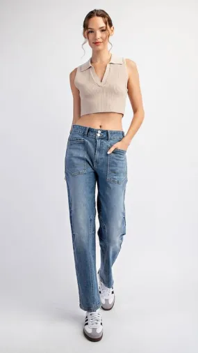 Utility St Leg Stretch Denim