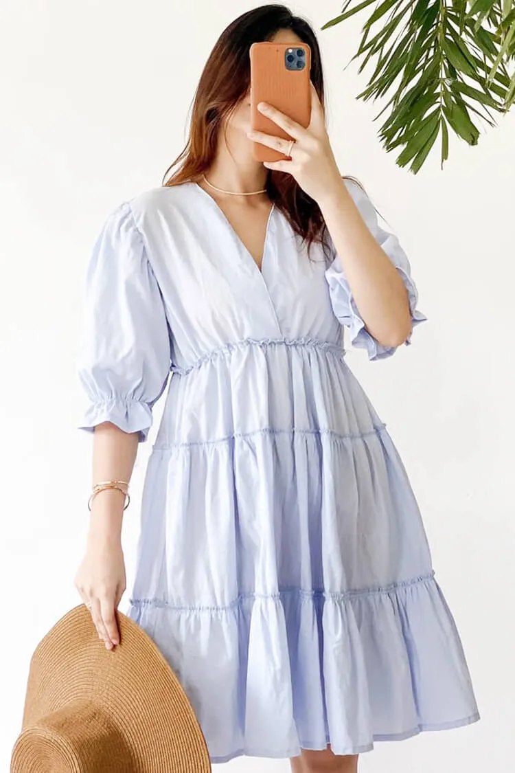 Victoria Surplice Tiered Dress