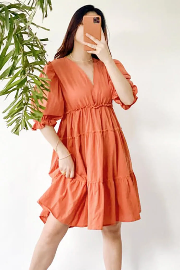 Victoria Surplice Tiered Dress