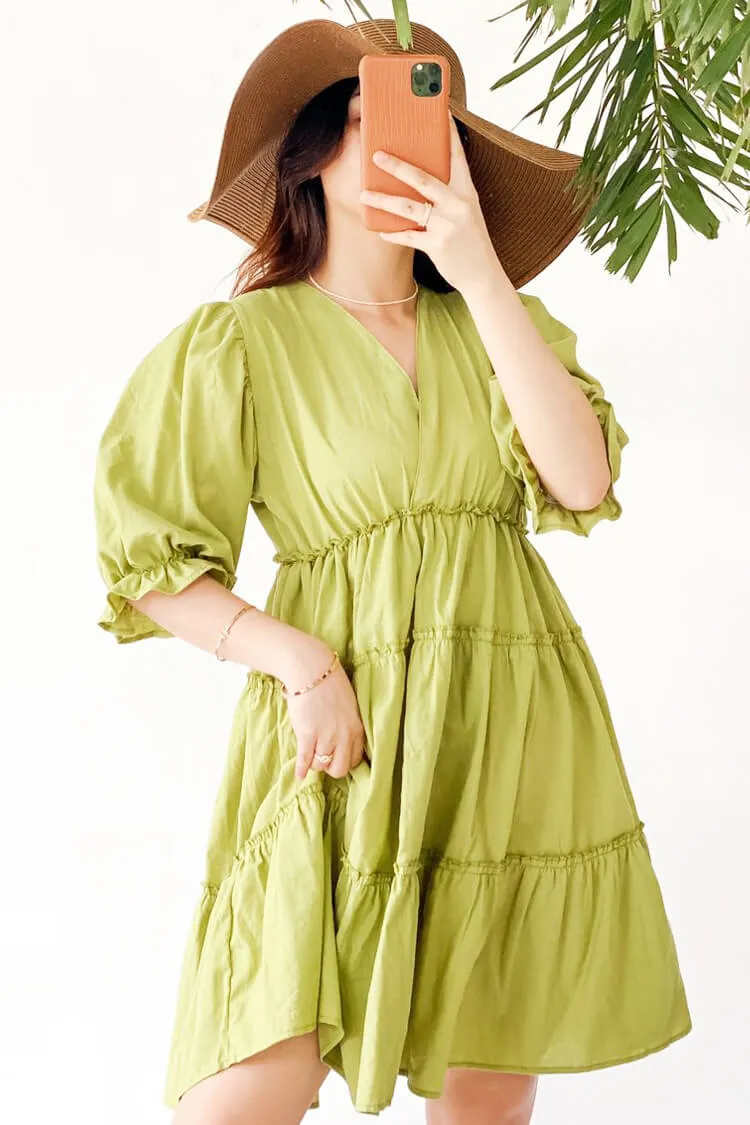Victoria Surplice Tiered Dress