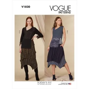 Vogue Pattern V1820 Misses' Top and Skirt