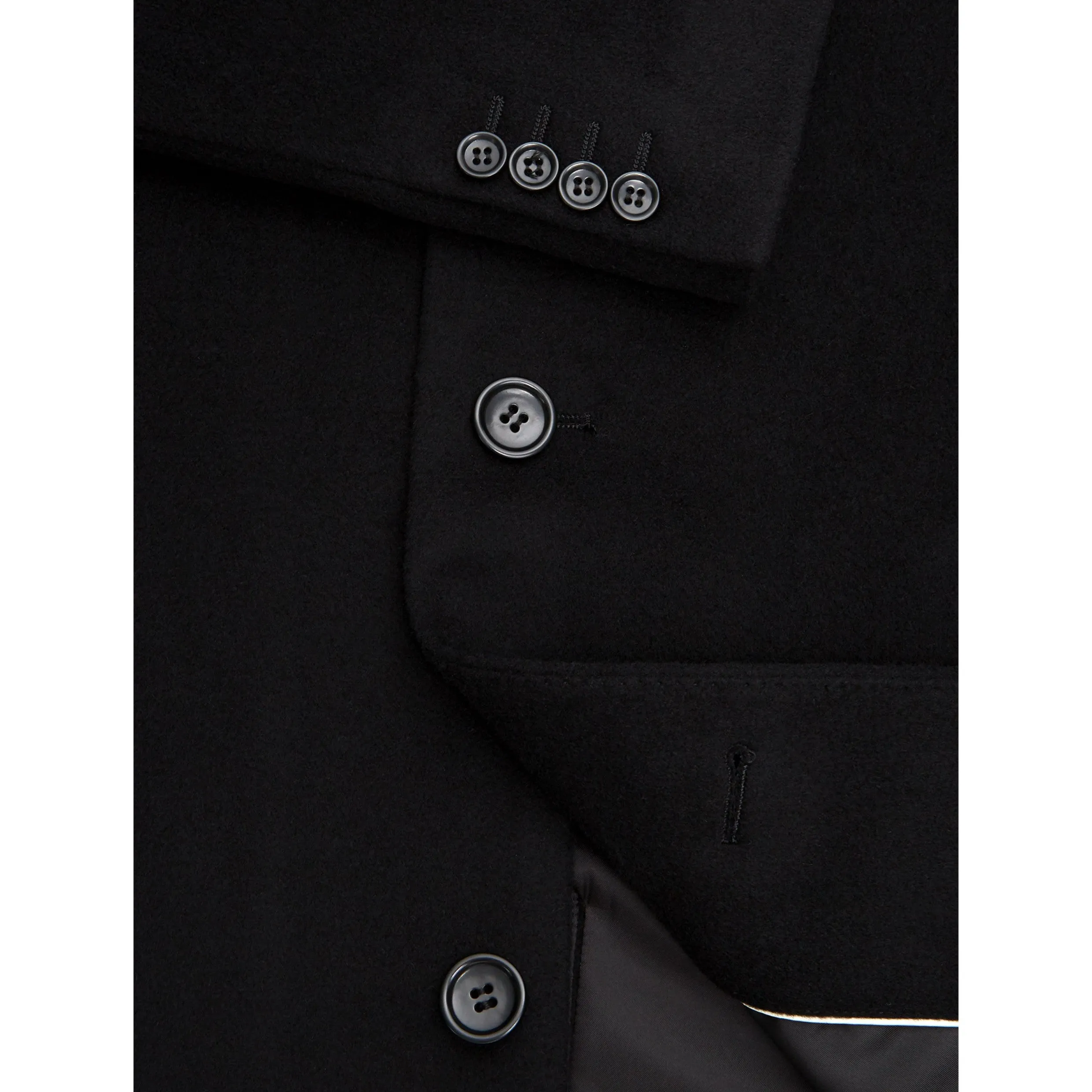Wellington Berwick Wool Cashmere Tailored Overcoat 90177 Black